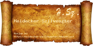 Heidecker Szilveszter névjegykártya