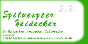 szilveszter heidecker business card